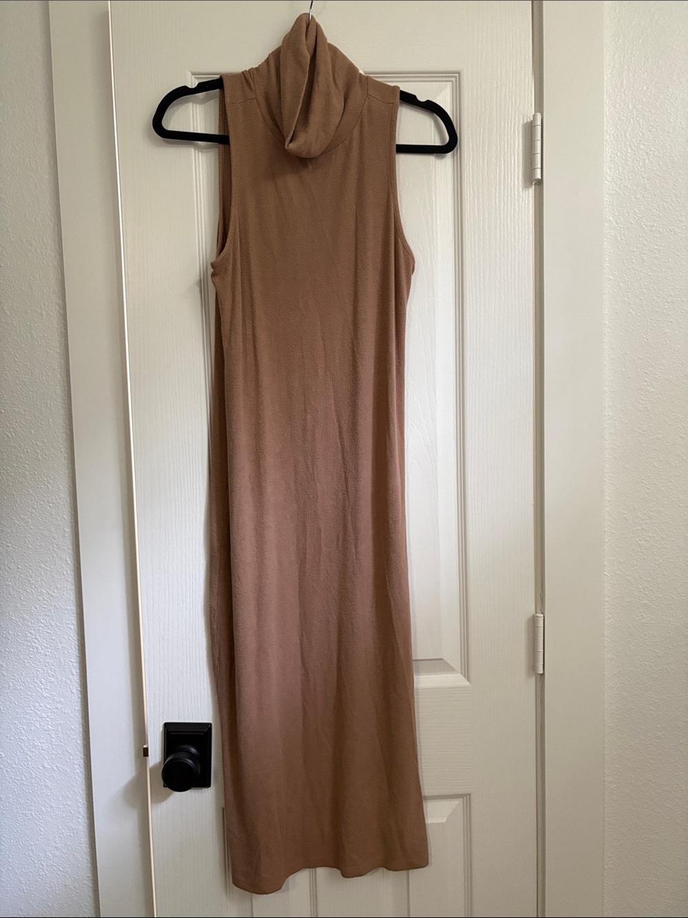 GB girls Sleeveless Turtleneck Maxi Dress in Tan